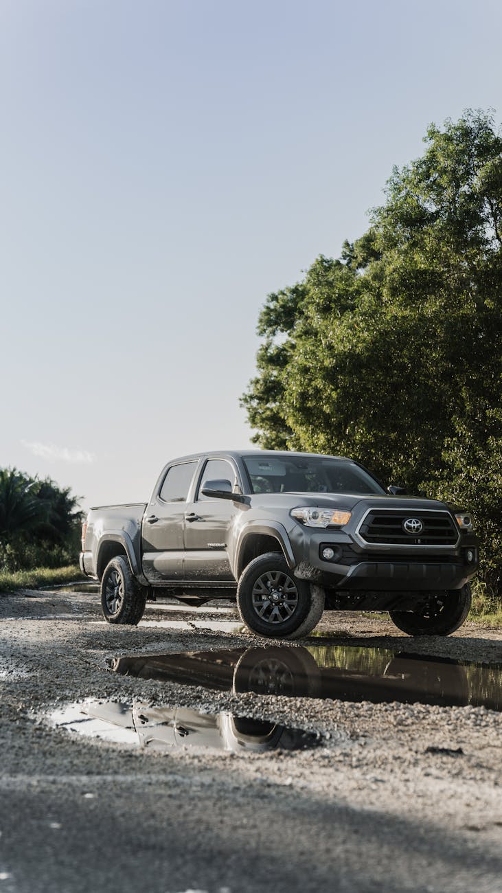 toyota tacoma on dirt road