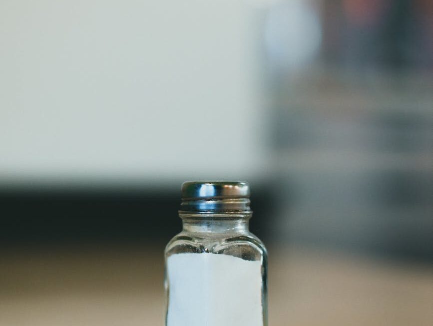 close up shot of a salt shaker