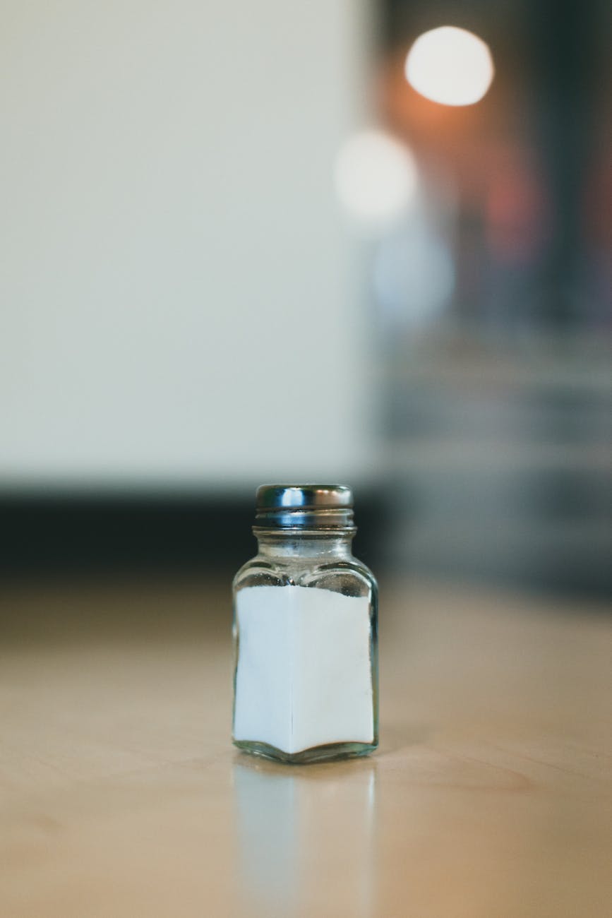 close up shot of a salt shaker